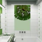 Custom Ceramic Tile Prints in Bathroom - Green and White Snake Project