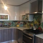 Printed Kitchen Backsplash - different backsplash color project - leaf pattern - 5