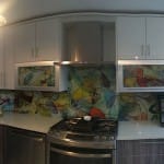 Printed Kitchen Backsplash - different backsplash color project - leaf pattern - 3