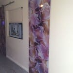 Custom Printed Sliding Glass Partition Project - Flower Pattern