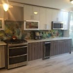 Printed Kitchen Backsplash - different backsplash color project - leaf pattern - 1