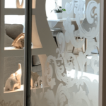 Printing on Mirror Project - home interior closet vintage prints - close